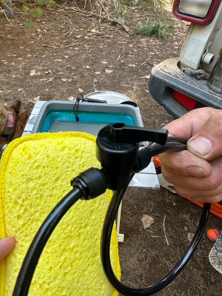 Geyser valve to control water flow.